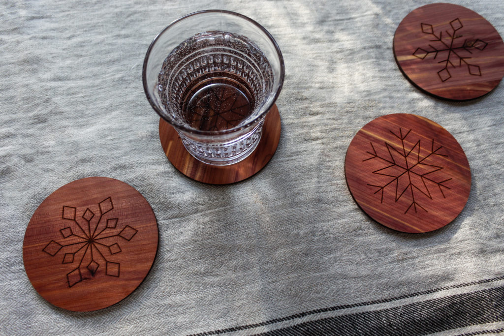 Wooden Snowflake Coasters