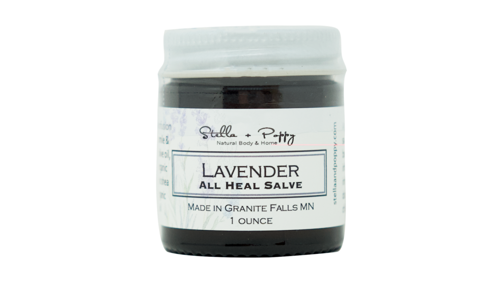 Lavendar healing salve made with healing herbs, beeswax and calming oils.