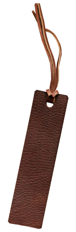 Leather Bookmark from Wayfaring Goods on white background.