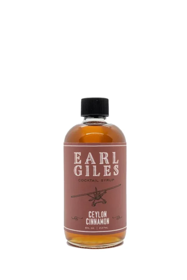 Ceylon Cinnamon Syrup from Earl Giles on white background.